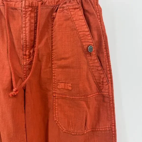 Free People Mohave Safari Pants Size 10 Rust Orange Cargo Drawstring Casual - Picture 3 of 10